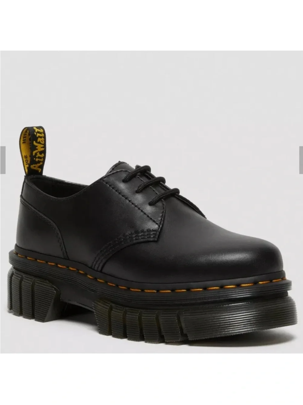 Dr. Martens Audrick Black Leather Chunky Platform Lace-Up Shoes